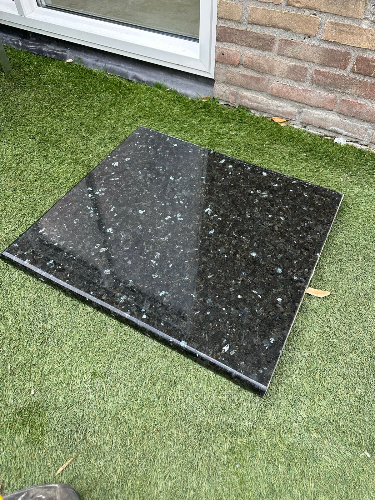 Granieten tegel / plaat - Donkergroen met glinsters, 60 cm of meer, Graniet, Ophalen of Verzenden, Zo goed als nieuw
