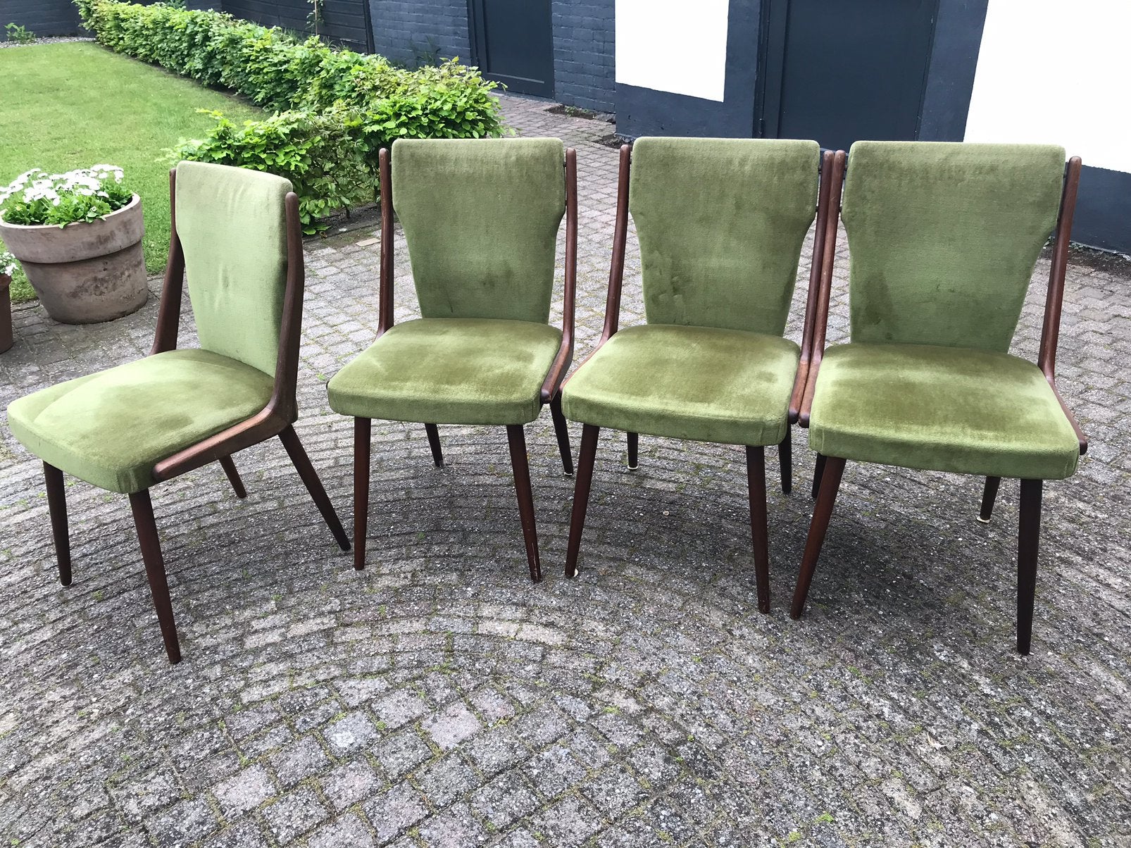 4 vintage jaren 60 eetkamer stoelen, Ophalen