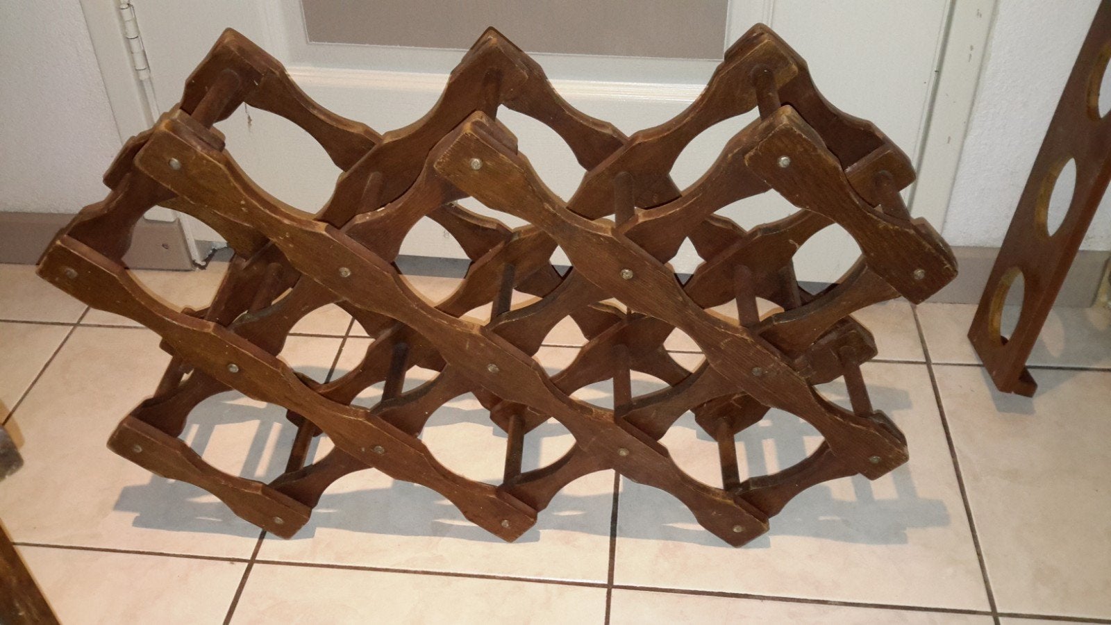 Oude houten flessenrek, Verzamelen, Retro, Ophalen, Huis en Inrichting