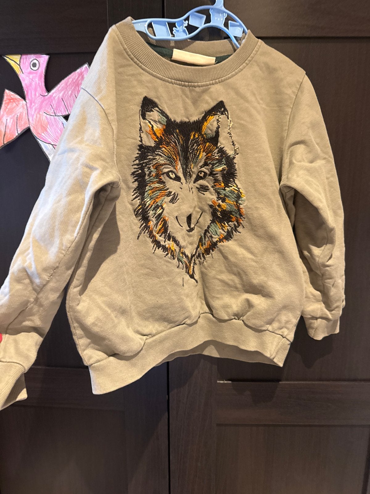 Stoere trui met wolf print - Zo goed als nieuw, Ophalen, Zo goed als nieuw, Jongen of Meisje