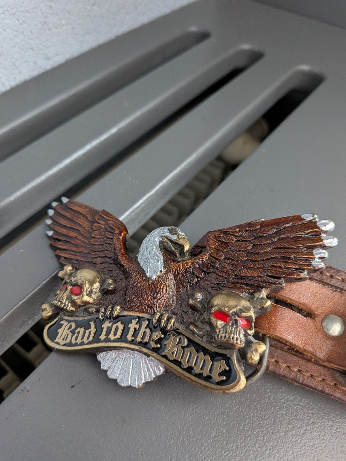 Heren riem met adelaar buckle, Kleding | Heren, Riemen en Ceinturen, 95 tot 105 cm, Bruin, Echt leder, Ophalen of Verzenden