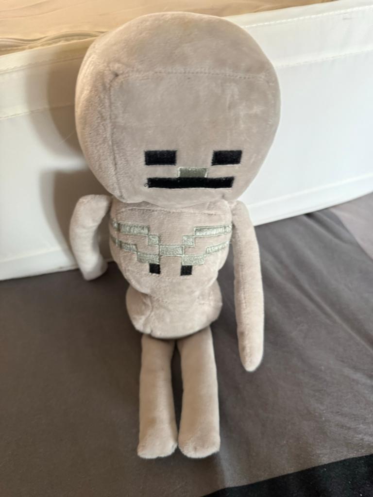 Minecraft Skeleton Knuffel - Zo goed als nieuw, Overige merken, Overige karakters, Overige typen, Grijs