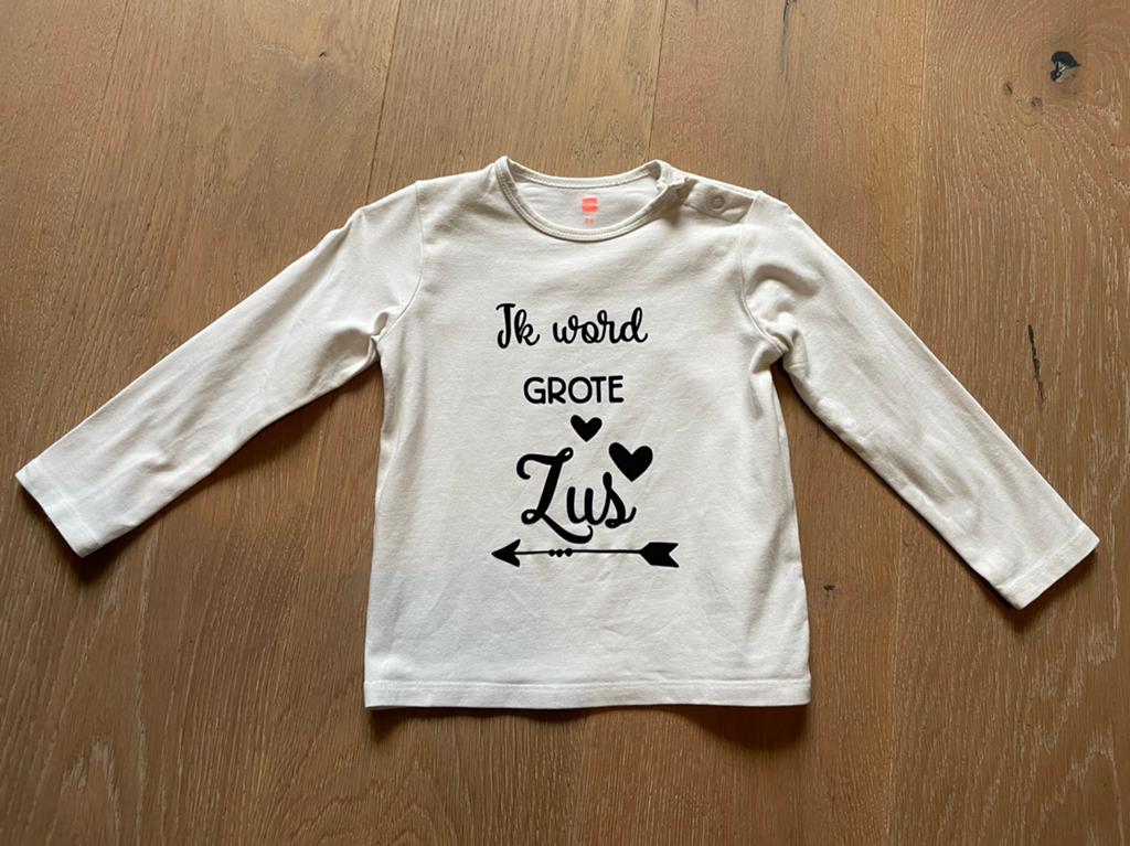 “Ik word grote zus” maat 86 t-shirts, Ophalen of Verzenden, Meisje
