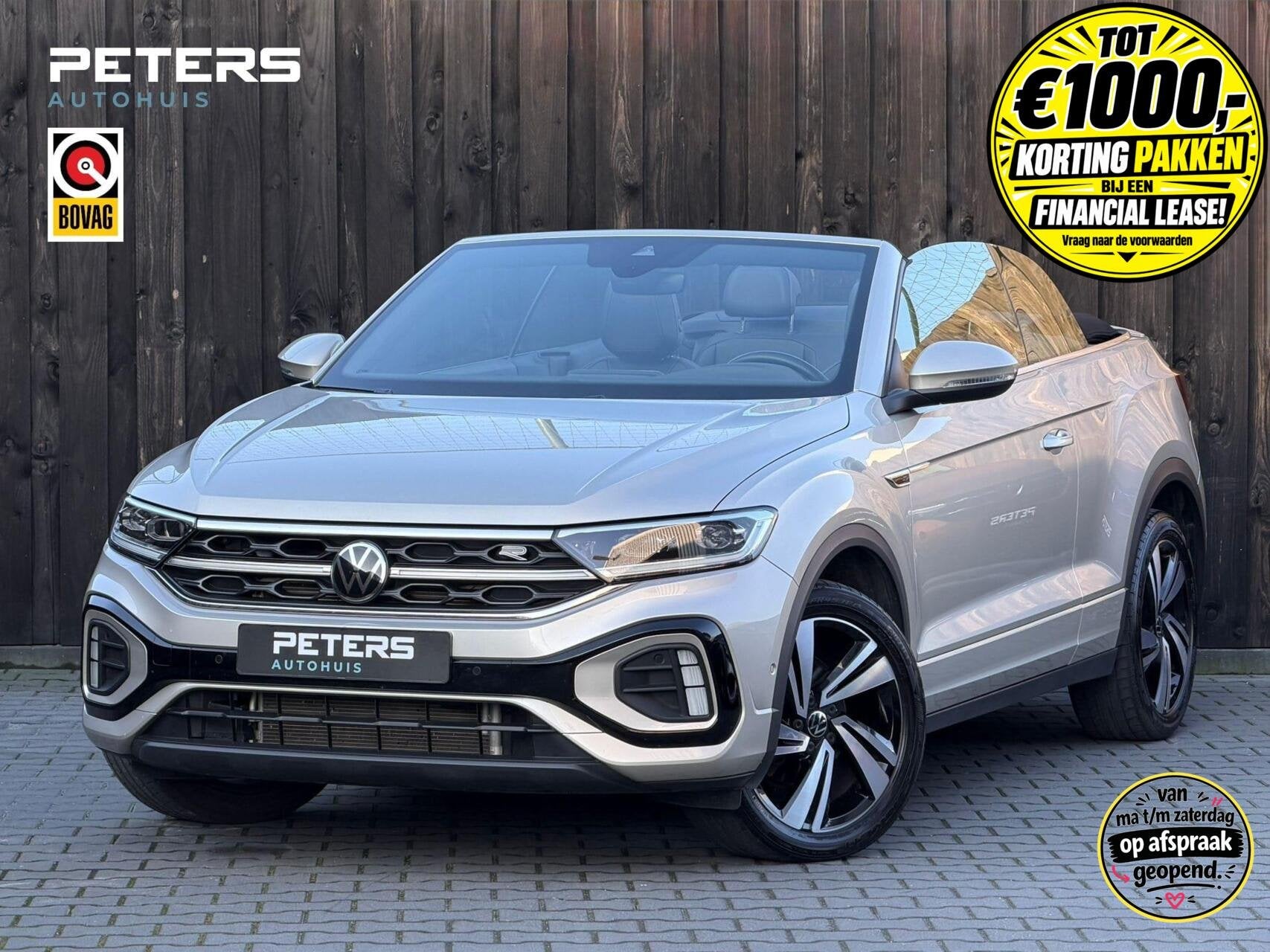 Volkswagen T-Roc Cabrio 1.5 TSI R-Line| Vol Luxe| 1 eigenaar, 15 km/l, 4 cilinders, Beige, Bedrijf