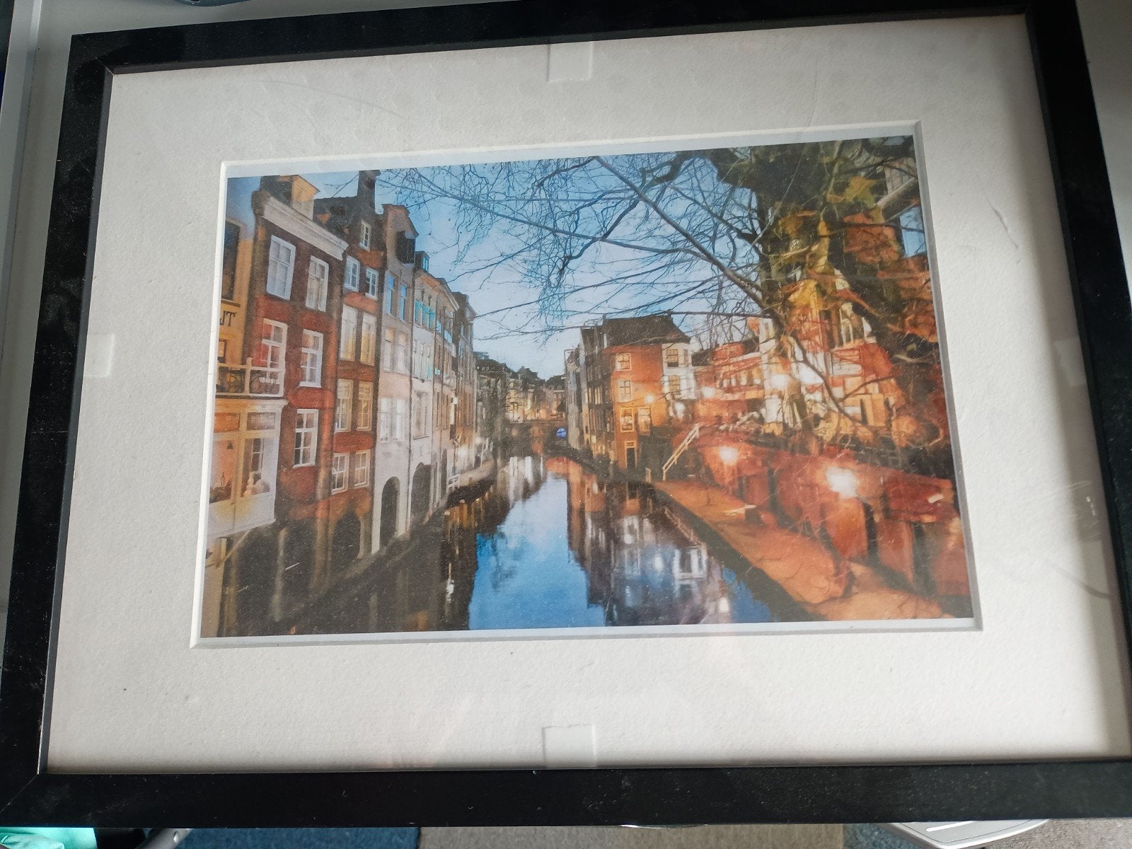 Professionele foto Oude Gracht Utrecht in lijst, Ophalen of Verzenden