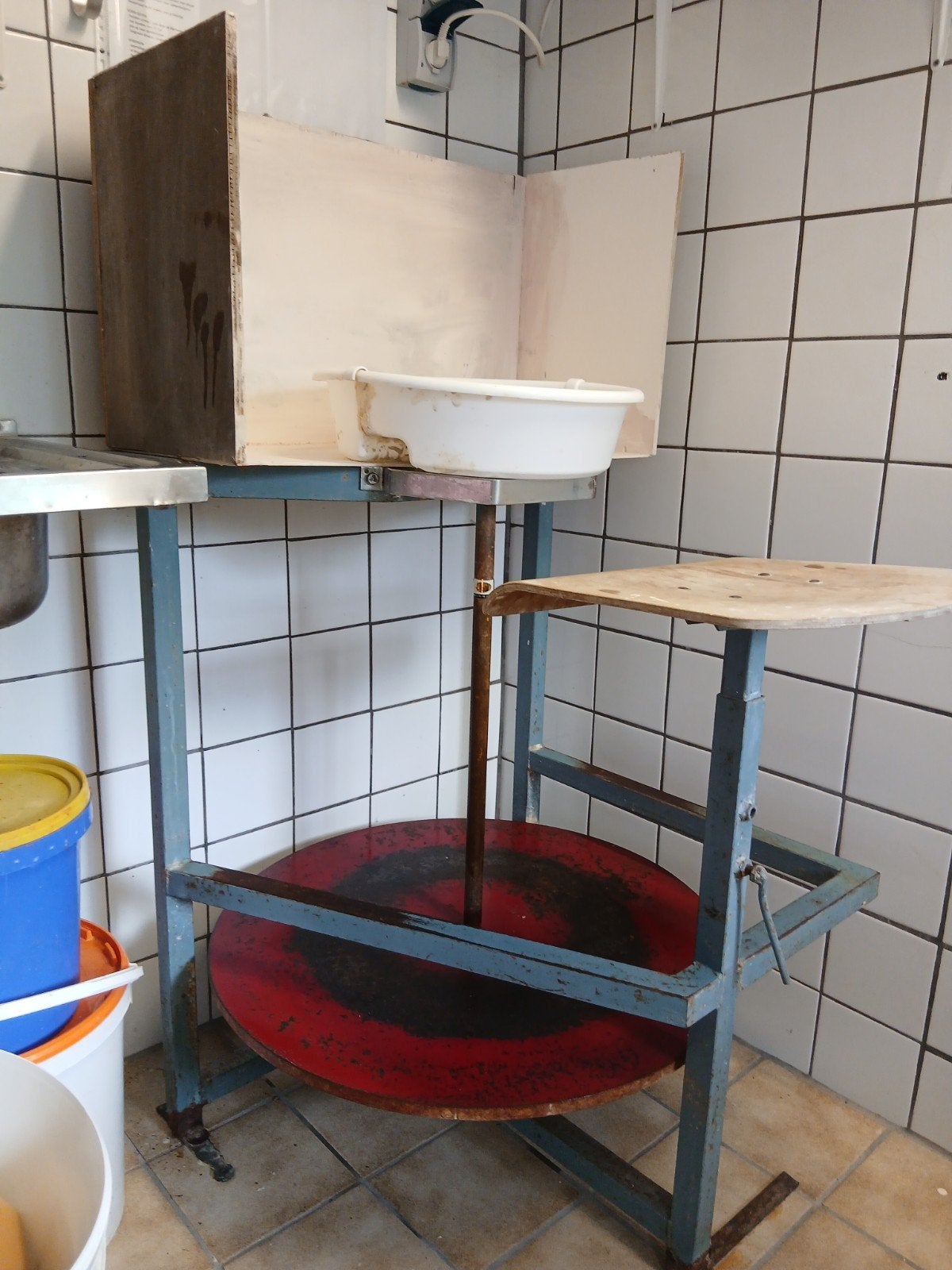 pottenbakkers draai/schop schijf., Hobby en Vrije tijd, Pottenbakken, Ophalen, Gebruikt