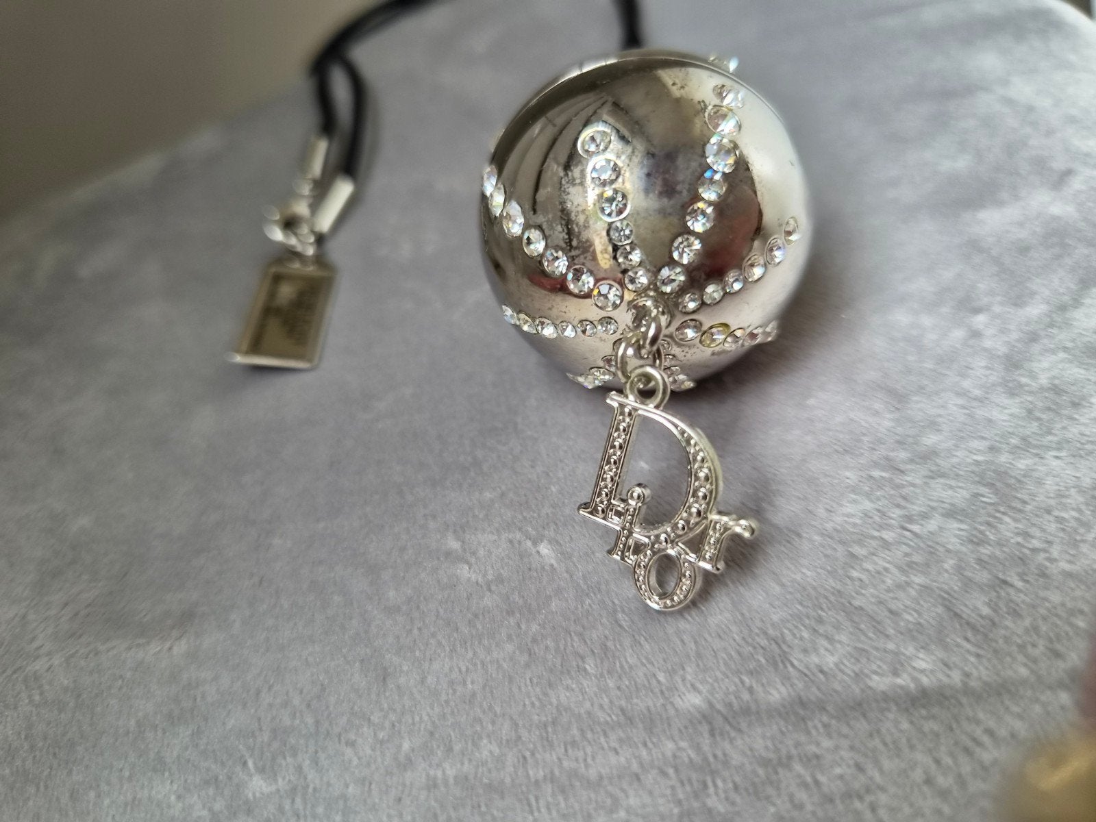 Vintage Dior Ketting met Diorlight Lipgloss Hanger, Overige materialen, Gebruikt, Met strass, Ophalen of Verzenden
