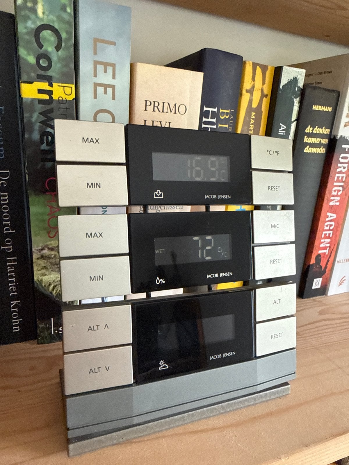 Jacob Jensen Weerstation: Thermometer, Hygrometer, Barometer, Ophalen of Verzenden, Gebruikt, Weerstation