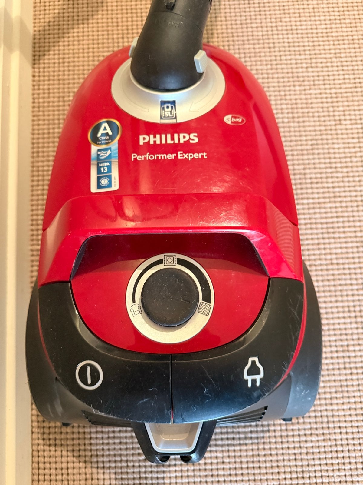 Philips Performer Expert stofzuiger - Rood, 650W, HEPA 13, Stofzak, Gebruikt, Philips, Ophalen of Verzenden