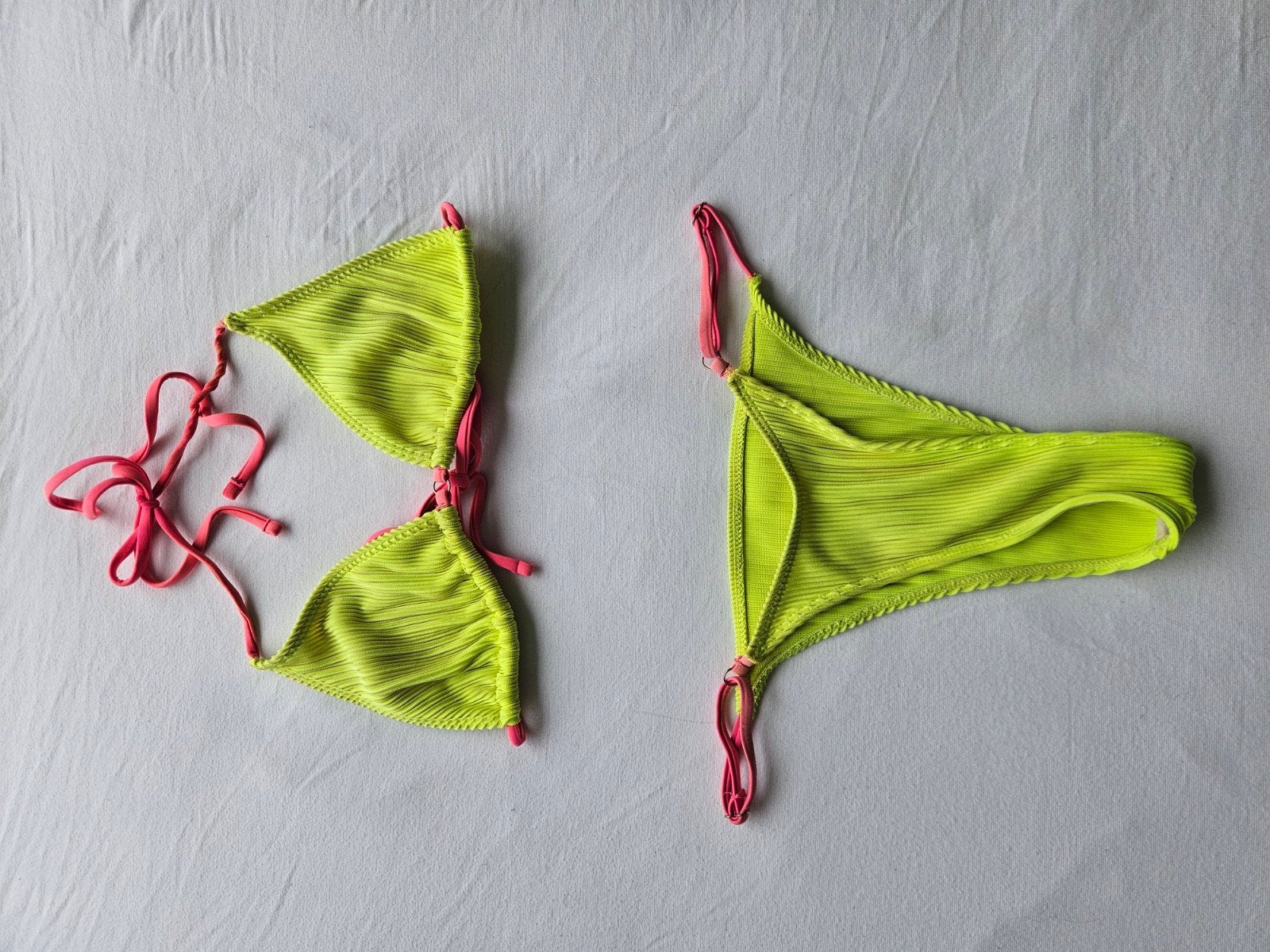 Neon Gele Bikini Maat M, Verzenden, Geel