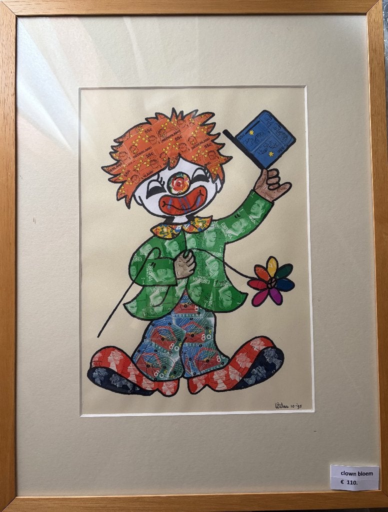 Clown bloem, Verzenden, Zo goed als nieuw, Handgemaakt, Knutselwerk