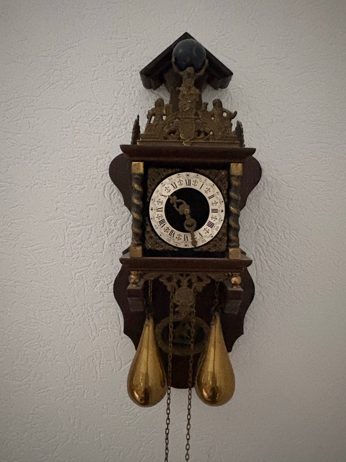 Antieke wandklok - decoratief, werkt niet, Ophalen