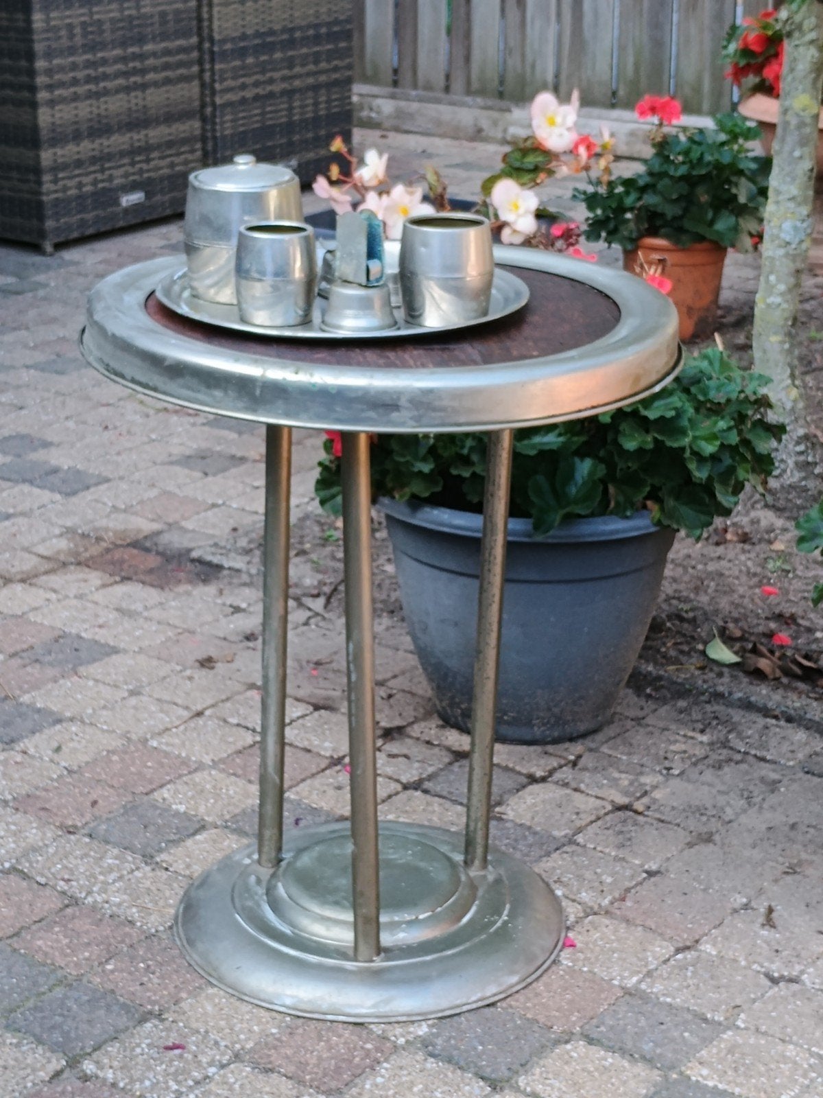Vintage Rooktafel met Dienblad en Accessoires, Jaren '30/'40, Ophalen