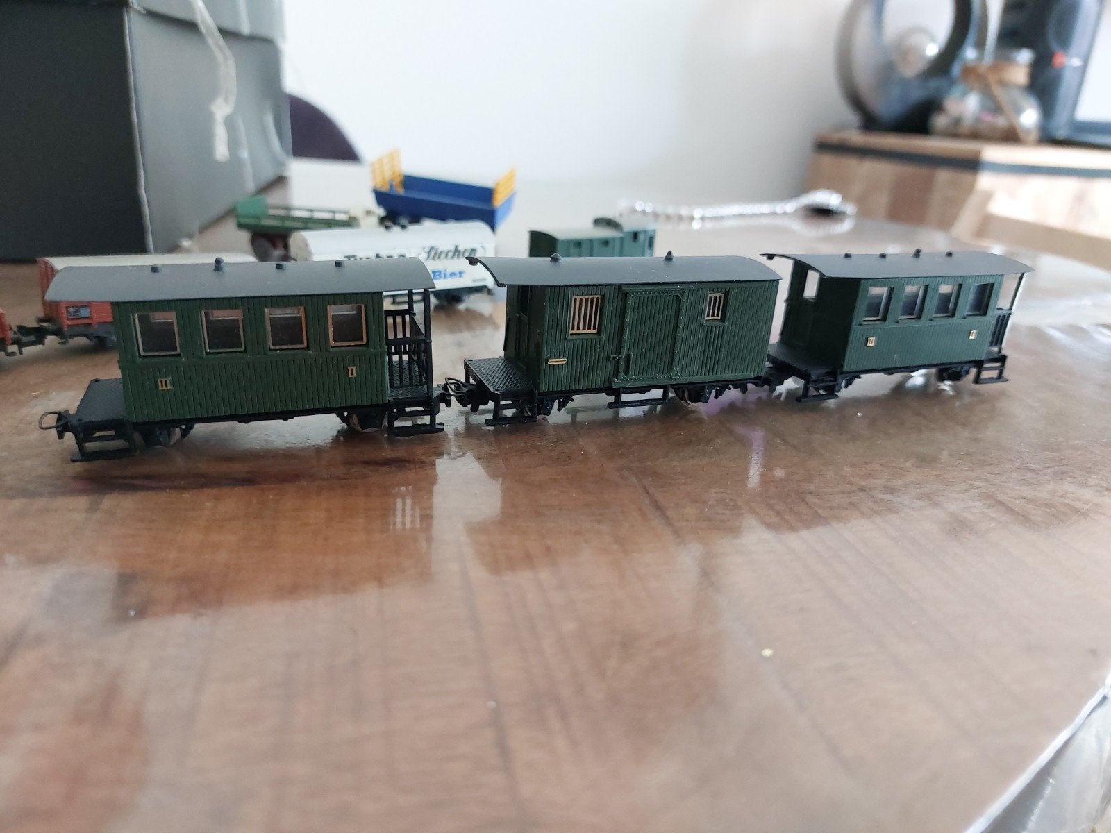 3 egger bahn smalspoor wagons., Ophalen of Verzenden, Gelijkstroom, Wagon, Overige merken