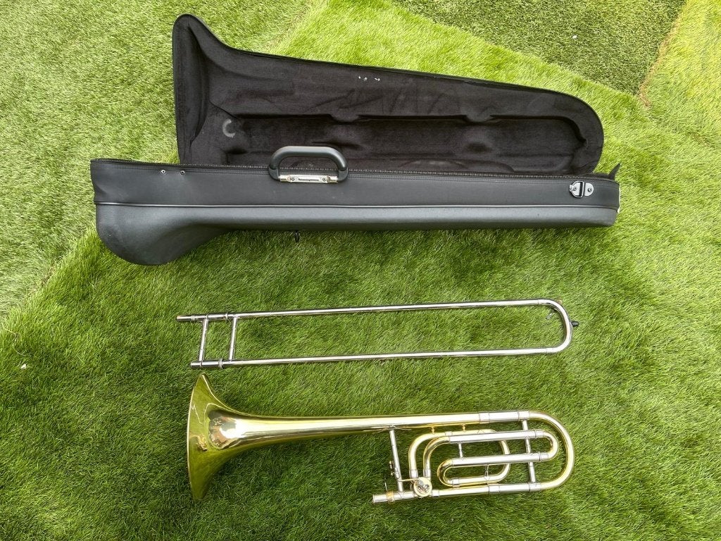 King trombone 2103 B - Bach Stradivarius model 42, Ophalen of Verzenden, Gebruikt, Tenor, Met koffer