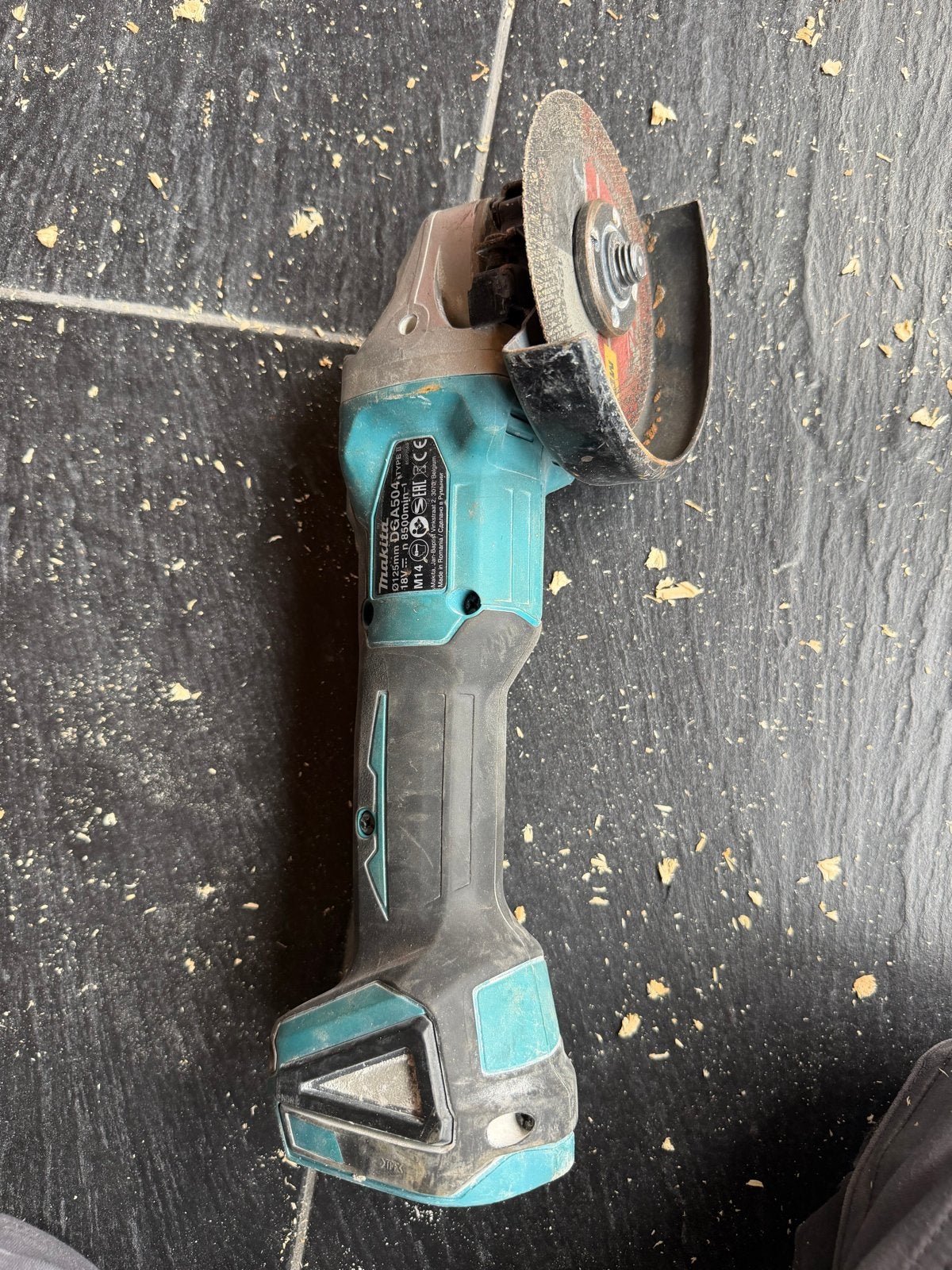 Makita DGA504 Accu Haakse Slijptol - Gebruikt, Ophalen, Gebruikt, Haakse handslijpmachine