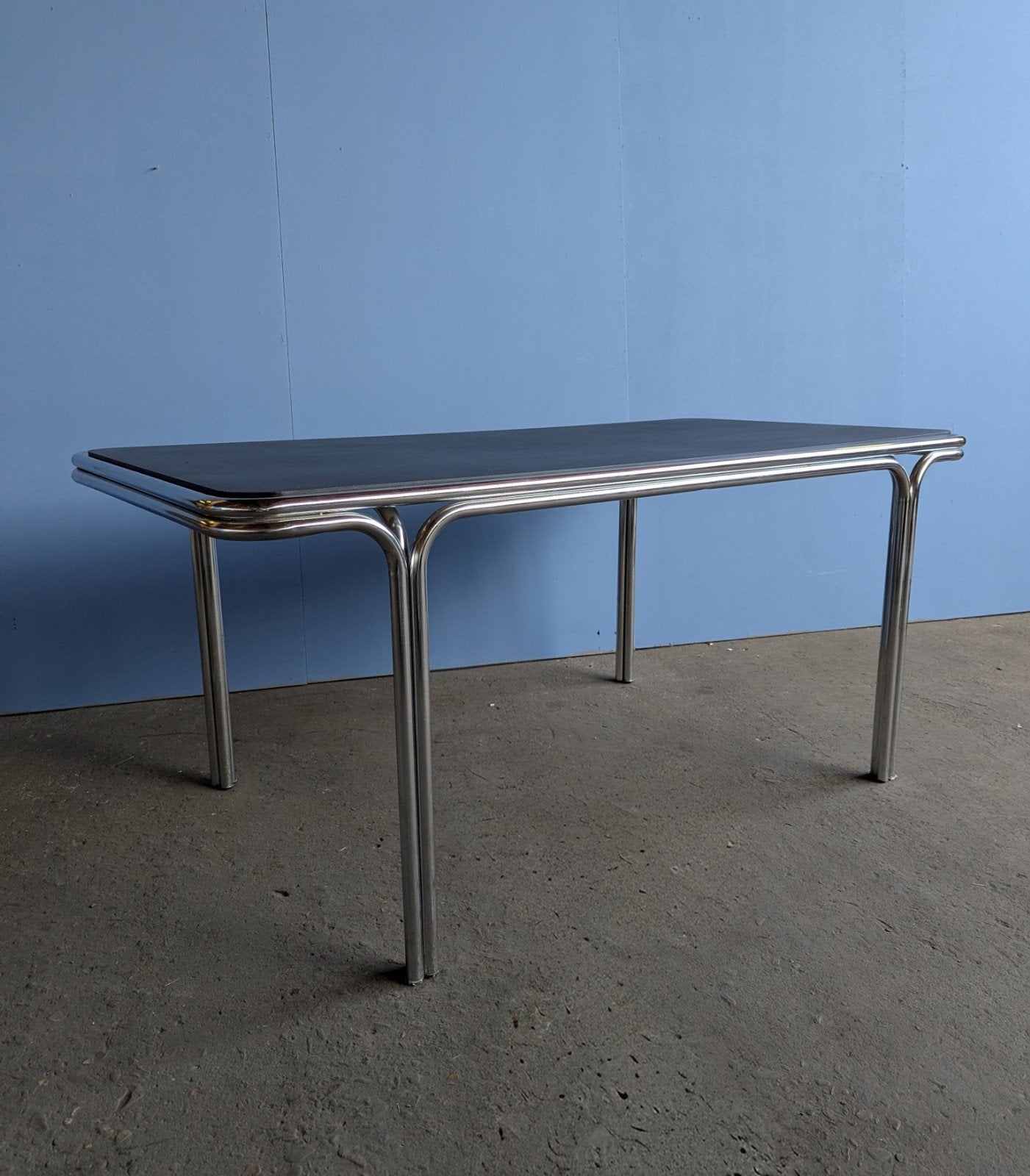 Vintage chrome eettafel, Ophalen, 100 tot 150 cm, 50 tot 100 cm, Zo goed als nieuw