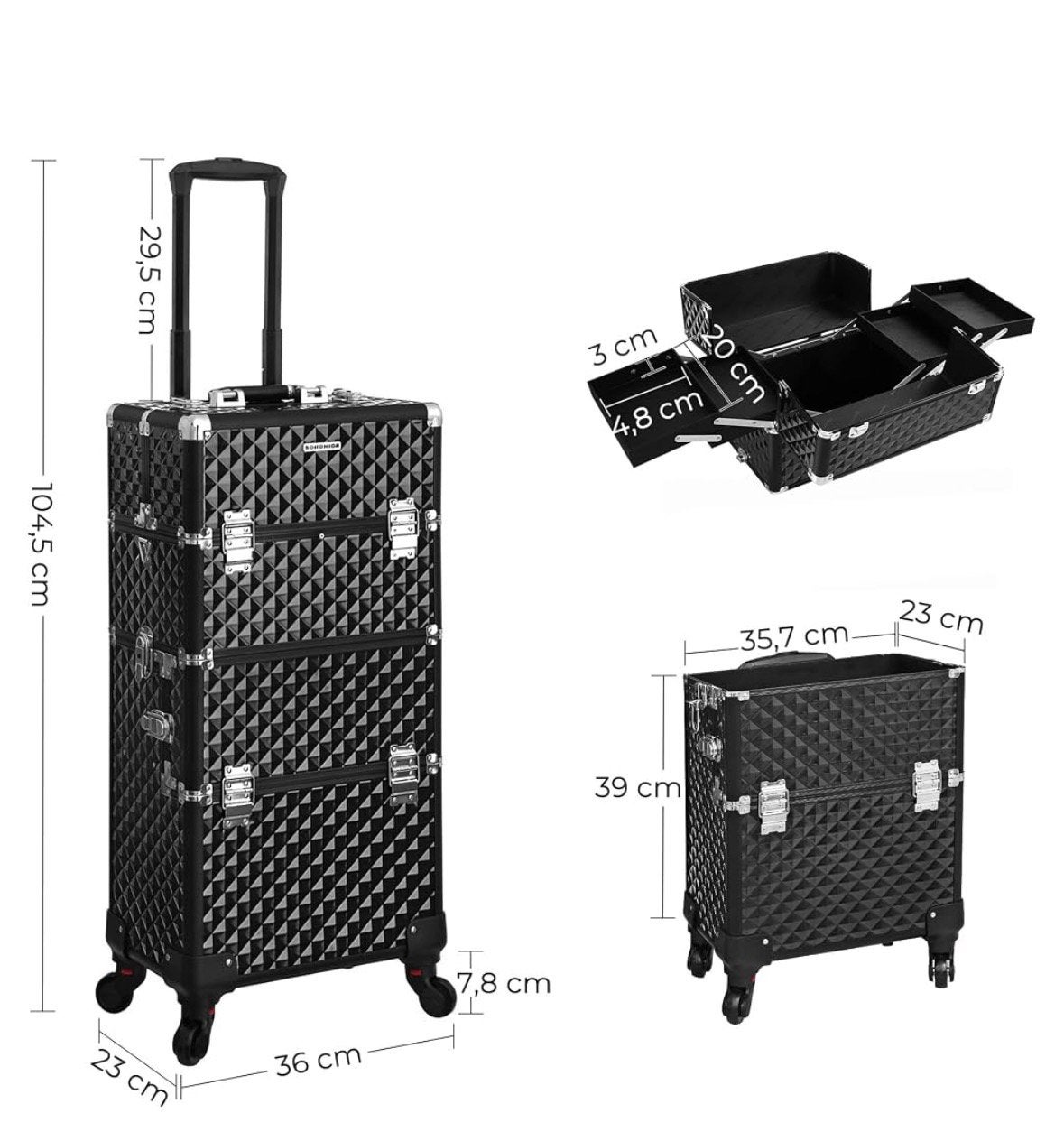 Make-up case of kapperskoffer *NIEUW*, Ophalen, Zo goed als nieuw, Hard kunststof, Wieltjes