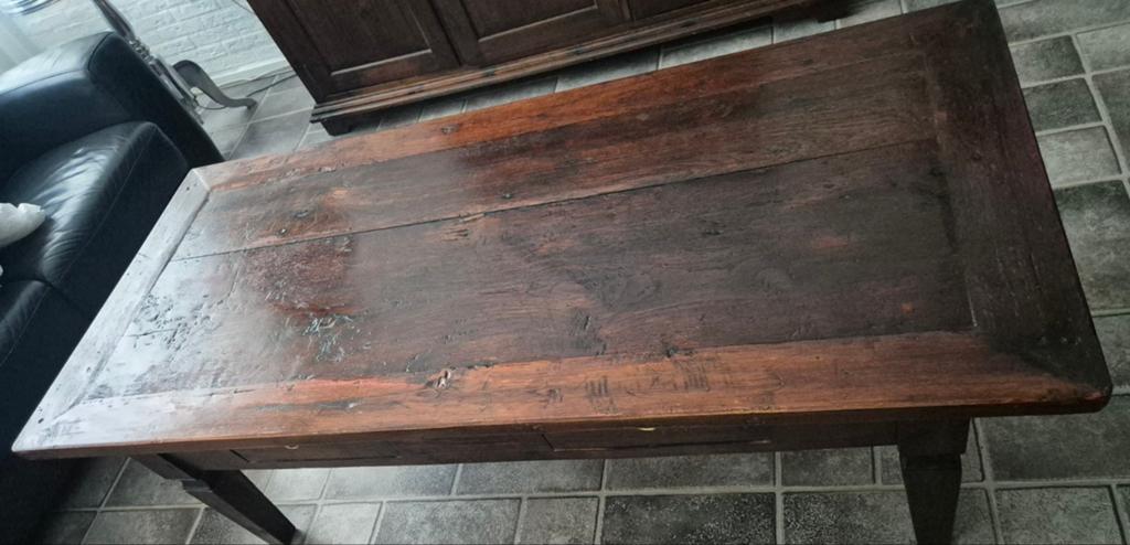 Teak salon tafel met 2 laatjes gratis, Huis en Inrichting, Tafels | Salontafels, Ophalen, 100 tot 150 cm, 50 tot 100 cm, Minder dan 50 cm