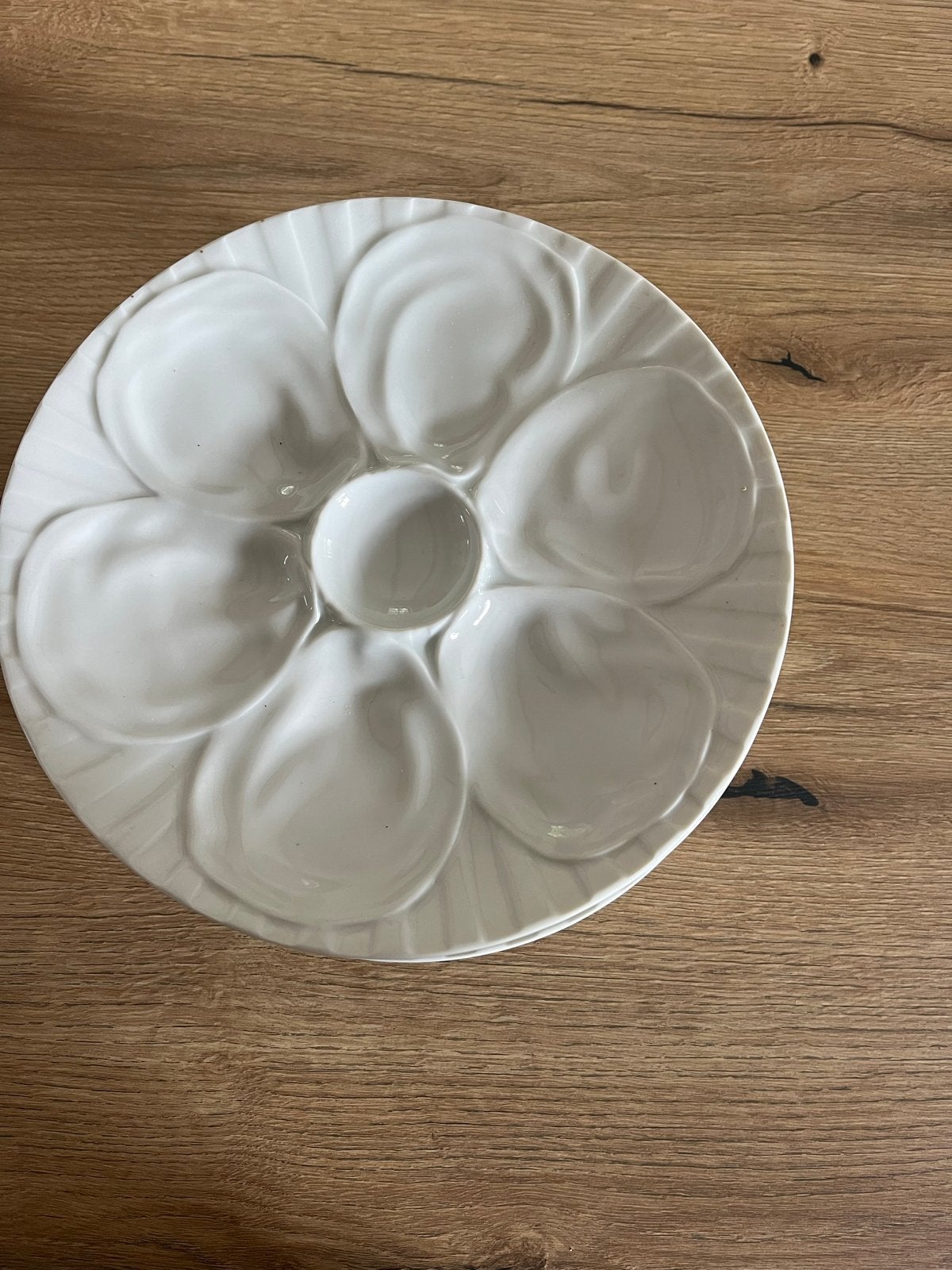 Set van 6 oesterschalen van keramiek, Ophalen, Gebruikt, Overige merken, Keramiek