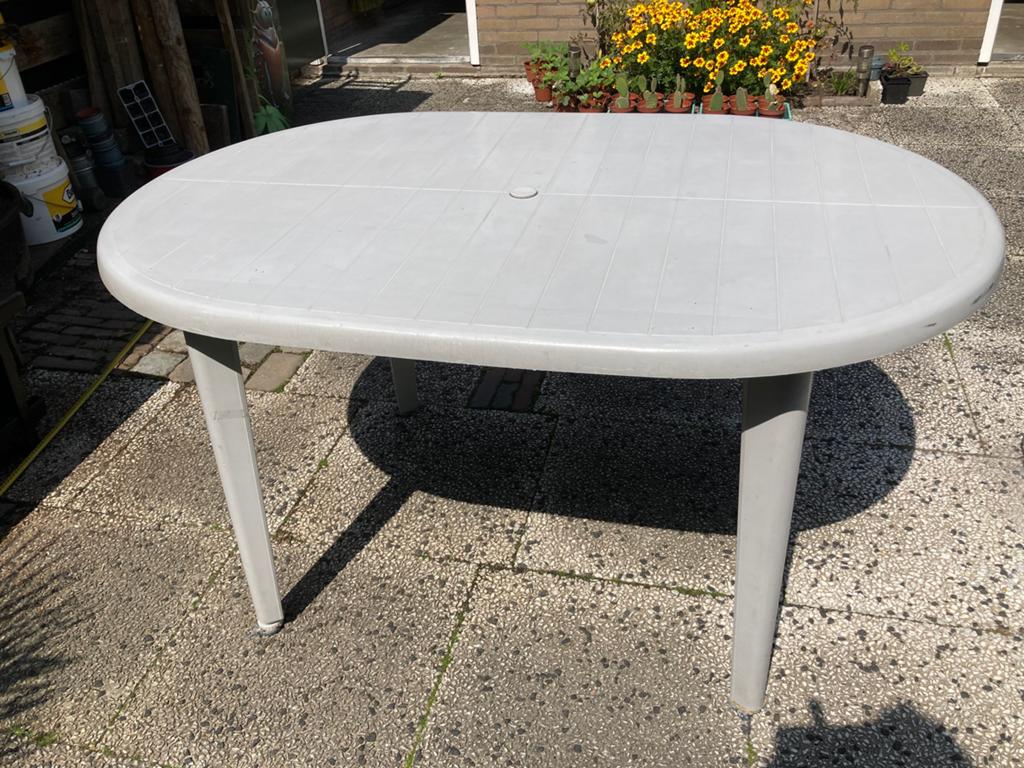Hartman tuintafel, Tuin en Terras, Ophalen, Gebruikt, Ovaal, Kunststof