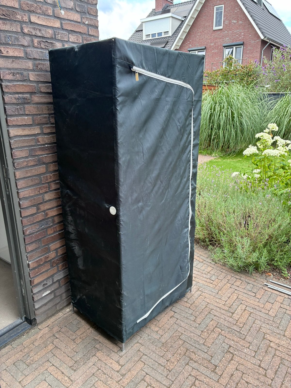 2x Kledingkast stof met rits - Zwart handig voor camping, Huis en Inrichting, Kasten | Kledingkasten, Ophalen, Met plank(en), Kunststof