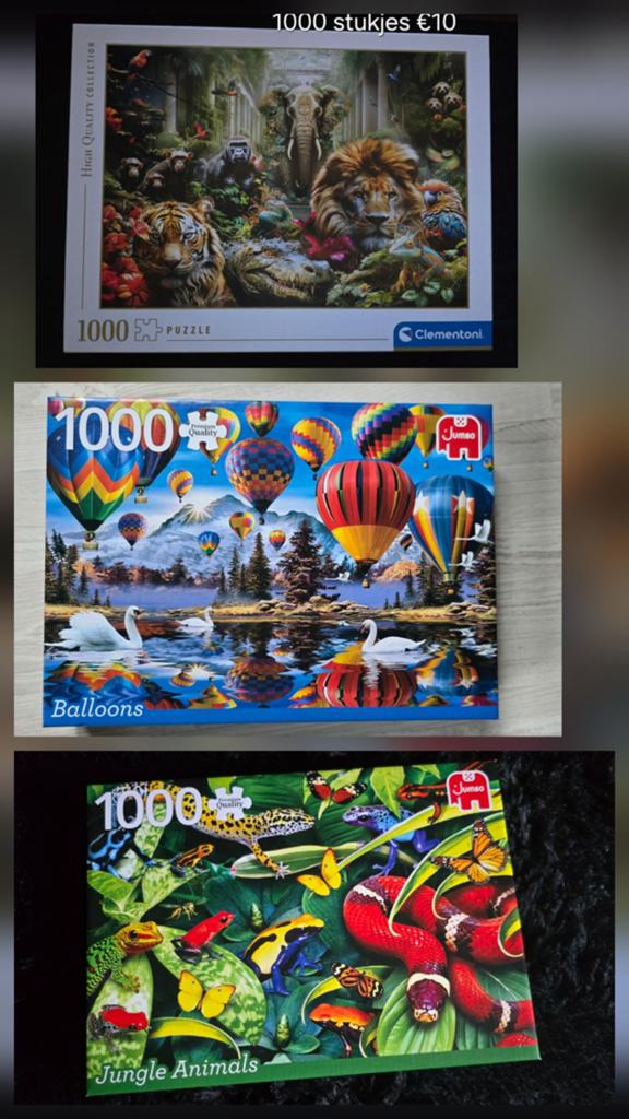 Puzzels 1000 stukjes pakket, Ophalen, 500 t/m 1500 stukjes