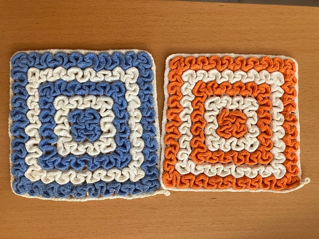 Oranje en Blauwe Gehaakte Pannenlap, Ophalen of Verzenden