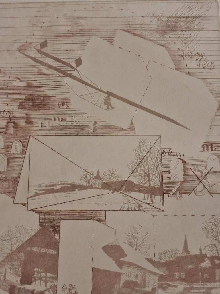 Ets met etsplaat - van graficus Jan Henkel, Ophalen of Verzenden