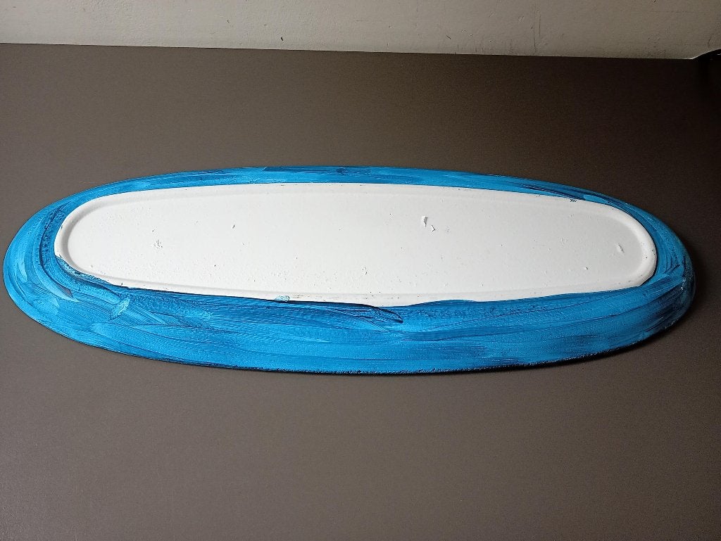 Handbeschilderde decoratieve schaal blauw ovaal, Overige materialen, Gebruikt, Handbeschilderd, Schaal