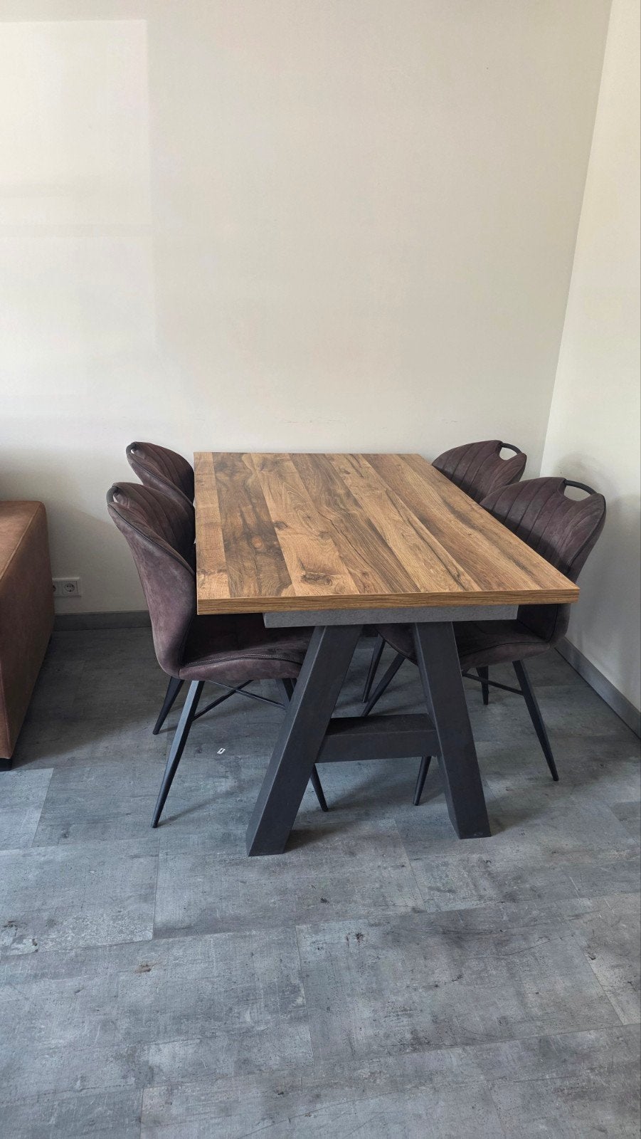 Compacte eetset van Pronto - 120cm tafelblad, Overige houtsoorten, 100 tot 150 cm, Ophalen of Verzenden, Zo goed als nieuw