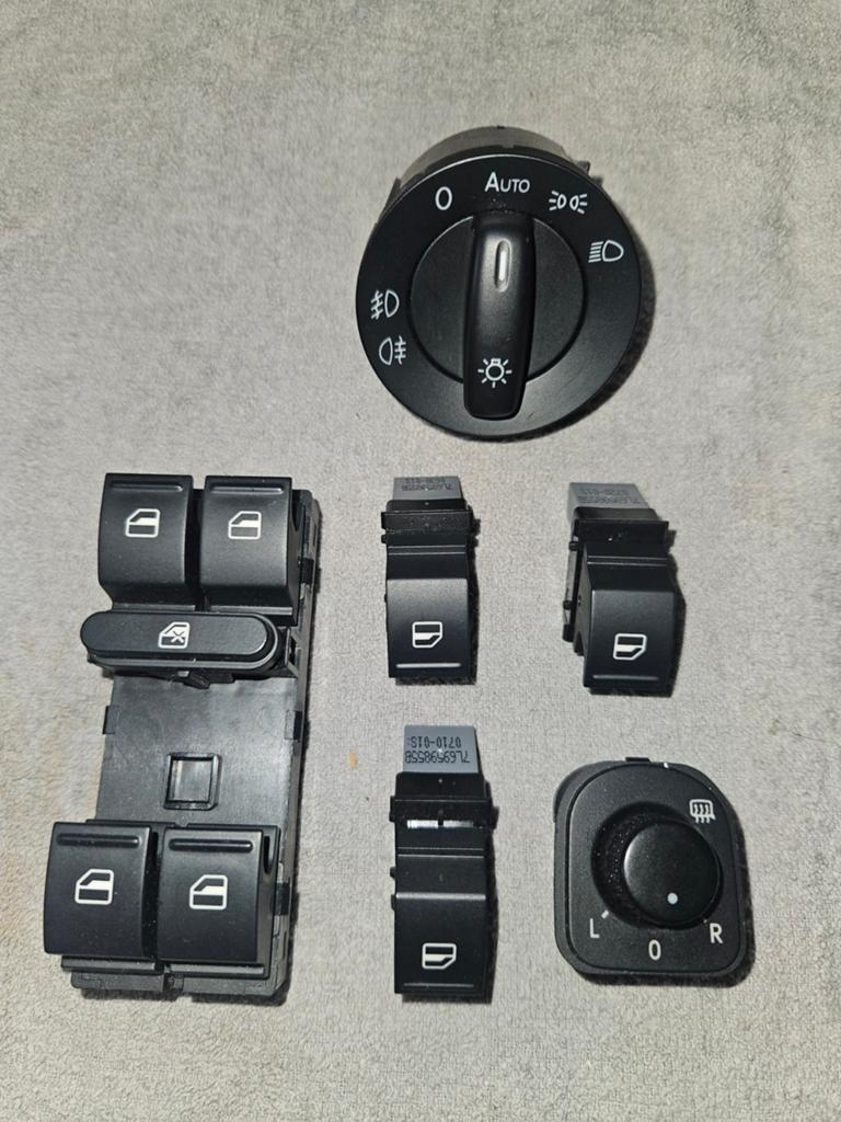 VW Schakelaars Set: Licht, Ramen, Spiegel, Auto-onderdelen, Dashboard en Schakelaars, Volkswagen, Gebruikt, Ophalen of Verzenden