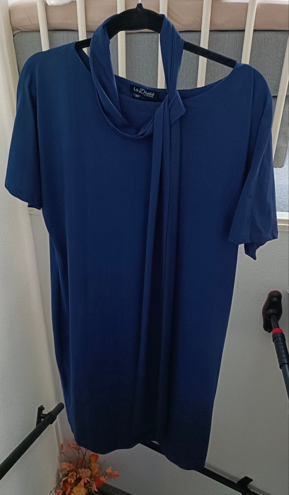 jurk travel stof La Dress by Simone blauw XL, Blauw, Maat 46/48 (XL) of groter, Ophalen of Verzenden, La dress by simone
