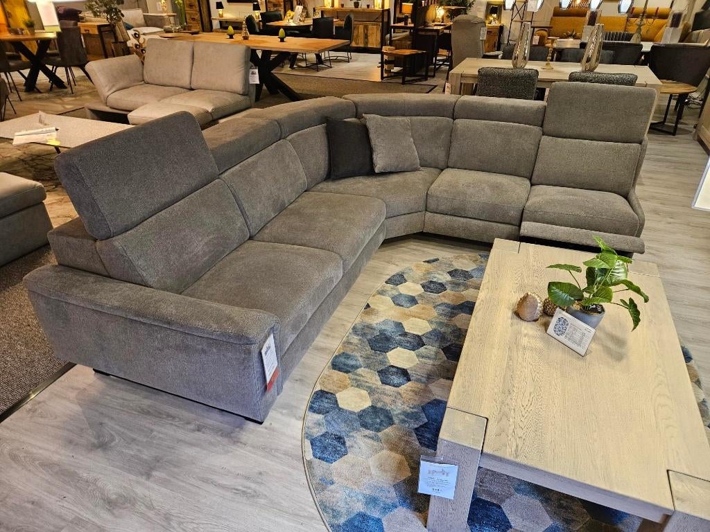 Hoekbank Errol | Ronde hoek incl relaxF - 280x240, Huis en Inrichting, Ophalen, 250 tot 300 cm, Hoekbank, Zo goed als nieuw