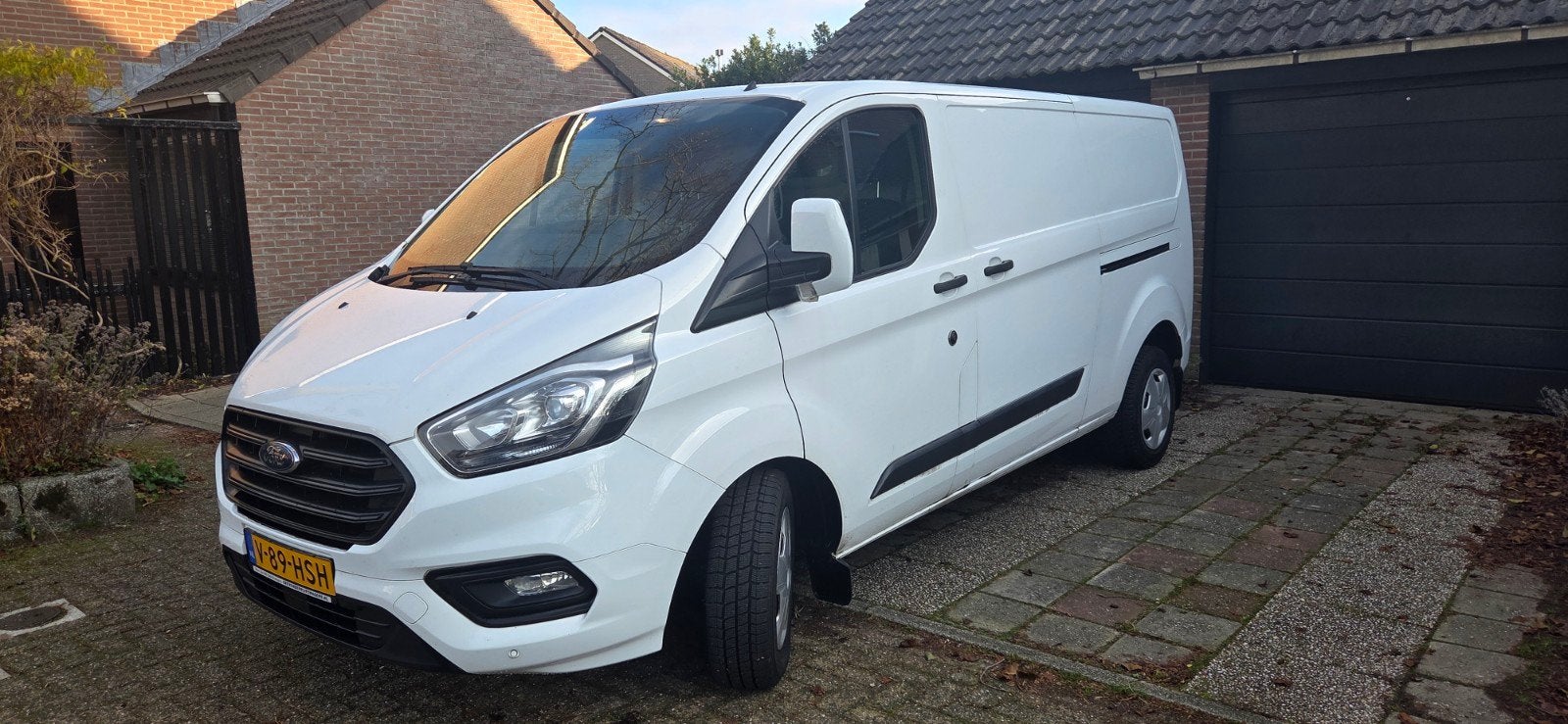 ford transit custom 170pk dubbel schuifdeur L2, Stof, 4 cilinders, Wit, Diesel