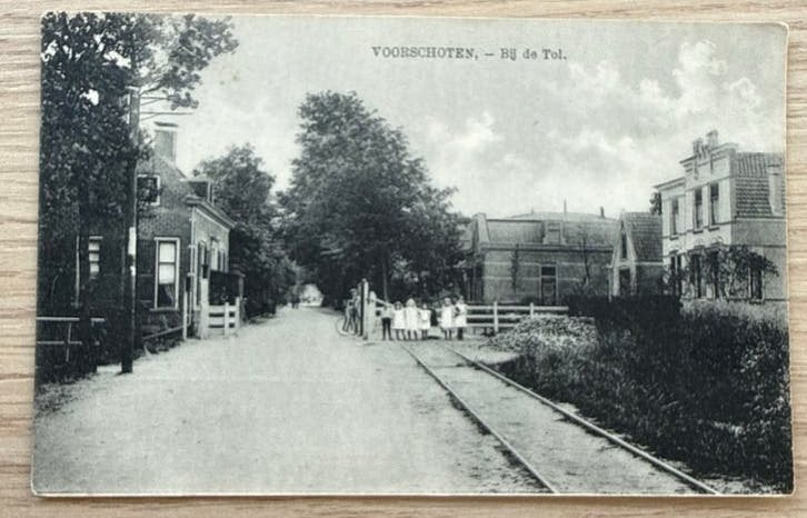 Oude ansichtkaart Voorschoten - Bij de Tol (voor 1920), Verzamelen, Ansichtkaarten | Nederland, Ophalen of Verzenden, Voor 1920