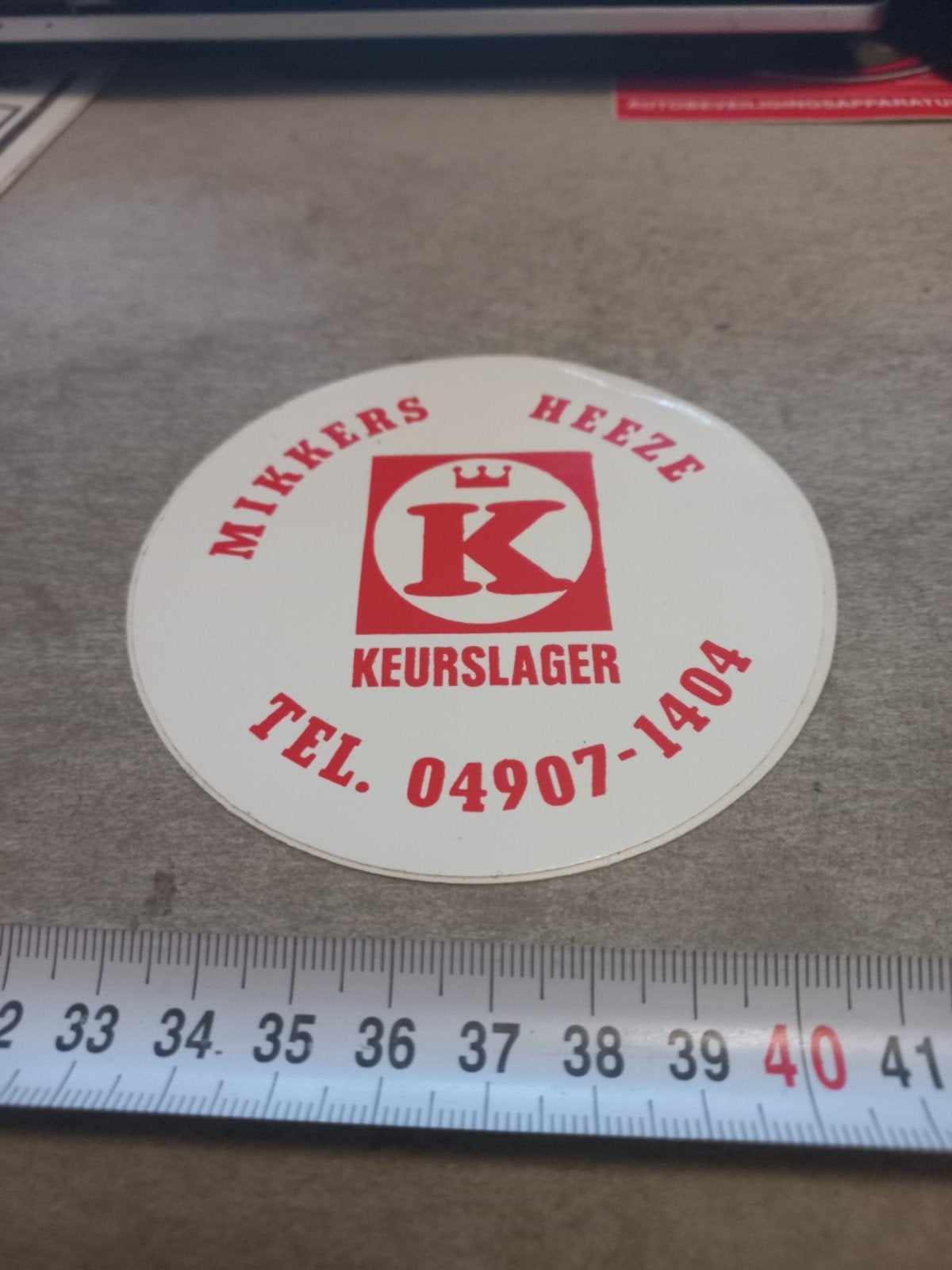 Vintage Sticker Keurslager Mikkers Heeze, Ophalen of Verzenden