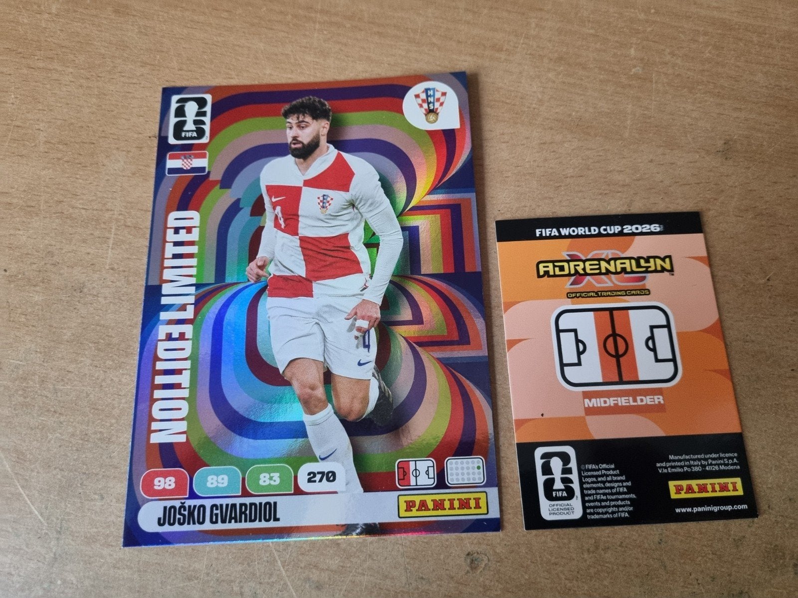 Panini Adrenalyn xl Fifa World Cup 2026 XXL Limited Gvardiol, Ophalen of Verzenden, Zo goed als nieuw, Plaatje