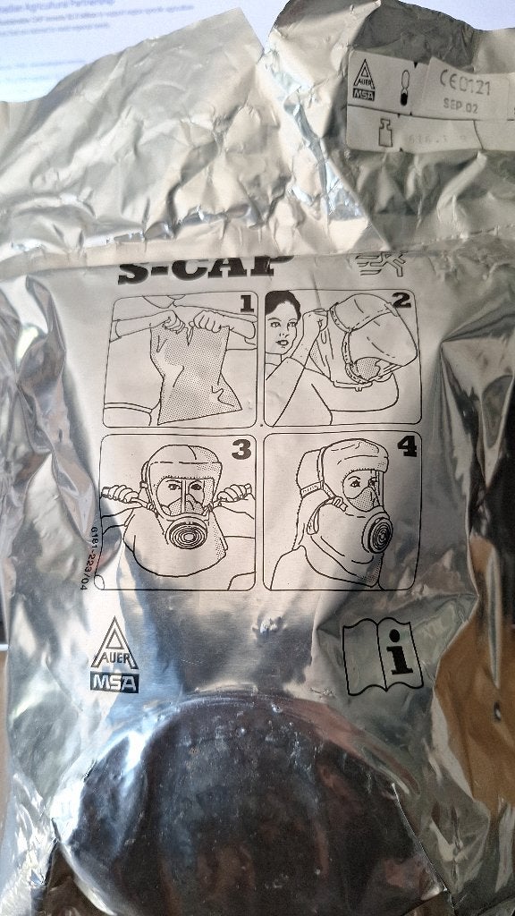 Te Koop: MSA S-Cap vluchtmasker, Ophalen of Verzenden, Nieuw, Volgelaatsmaskers