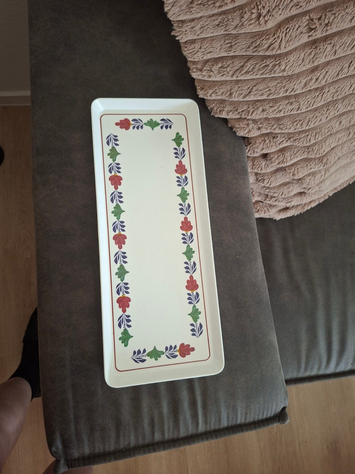 Decoratief dienblad met bloemmotief, Ophalen of Verzenden