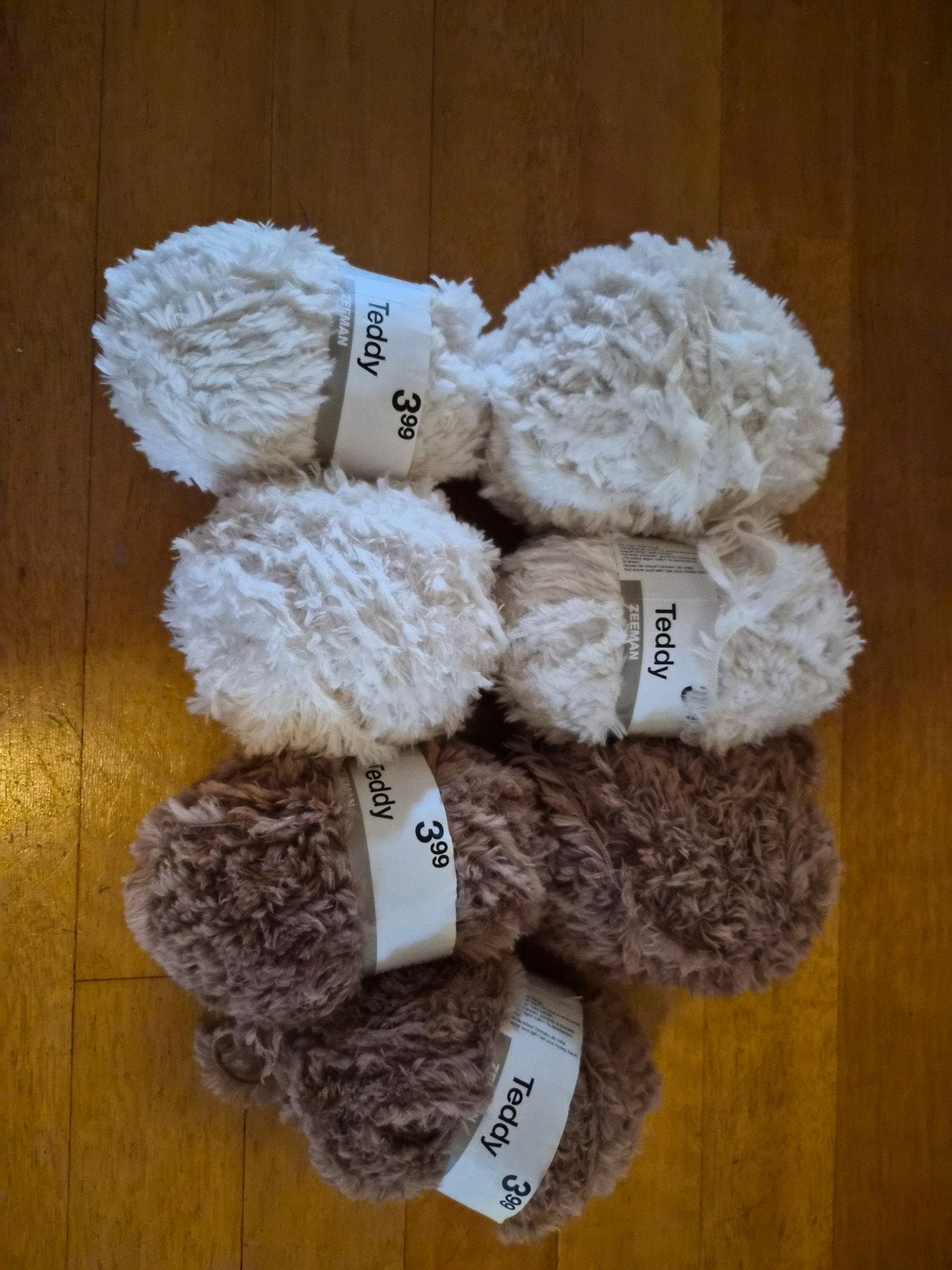 Zeeman Teddy Wol - Diverse Kleuren (6 bollen), Hobby en Vrije tijd, Breien en Haken, Ophalen of Verzenden, Nieuw, Breien of Haken
