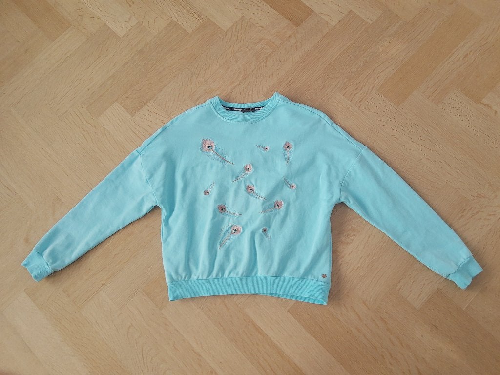 NoNo sweater kort model turquoise meisje 158-164 13-14 jaar, Meisje, Trui of Vest, Ophalen of Verzenden, Nono