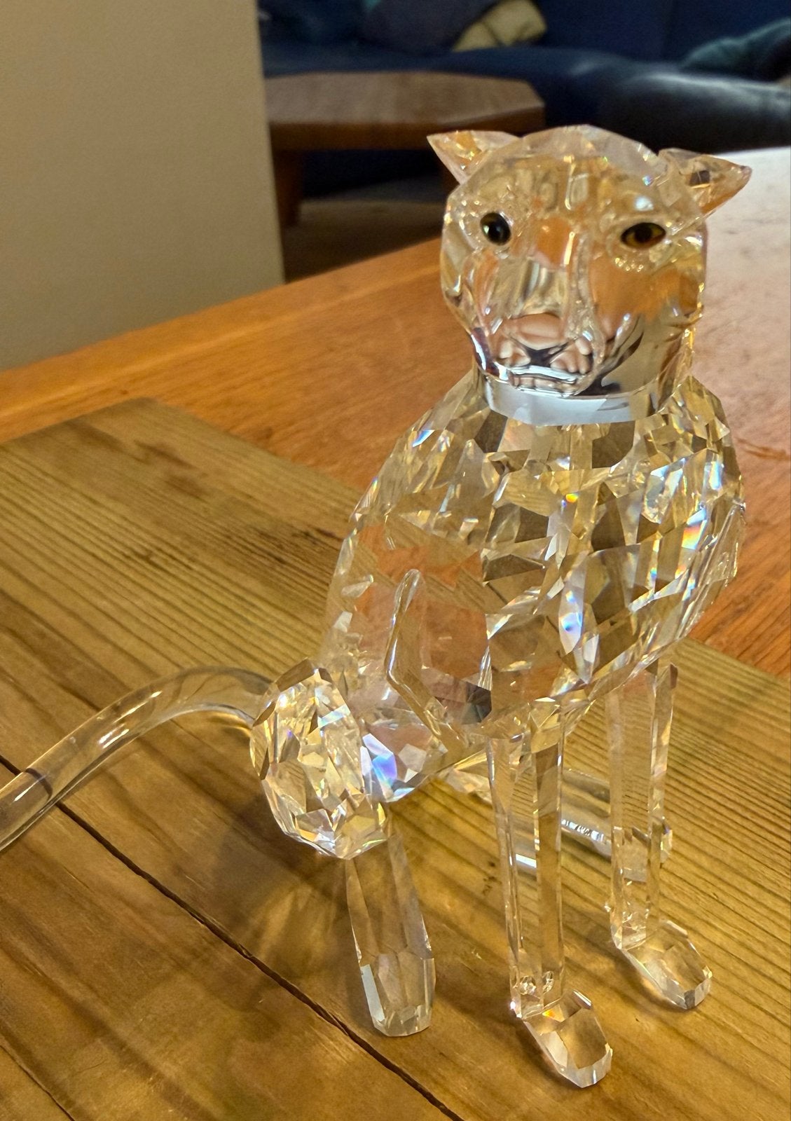 Swarovski Kristallen Cheetah Beeldje - Gebroken Staart, Verzamelen, Swarovski, Ophalen, Gebruikt, Figuurtje