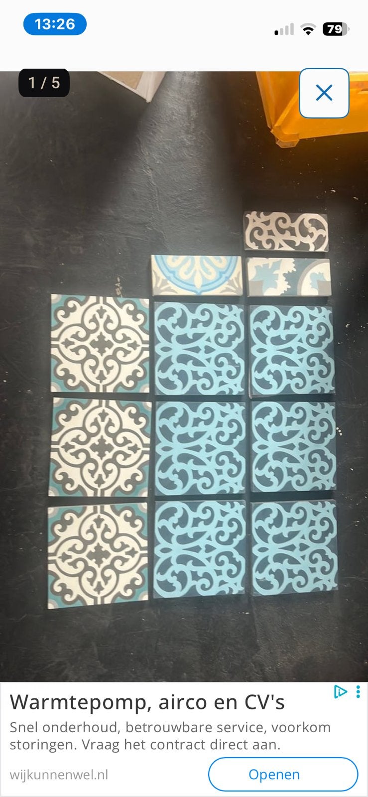 Azule portugese tegels, Ophalen, Nieuw, Minder dan 5 m², Vloertegels