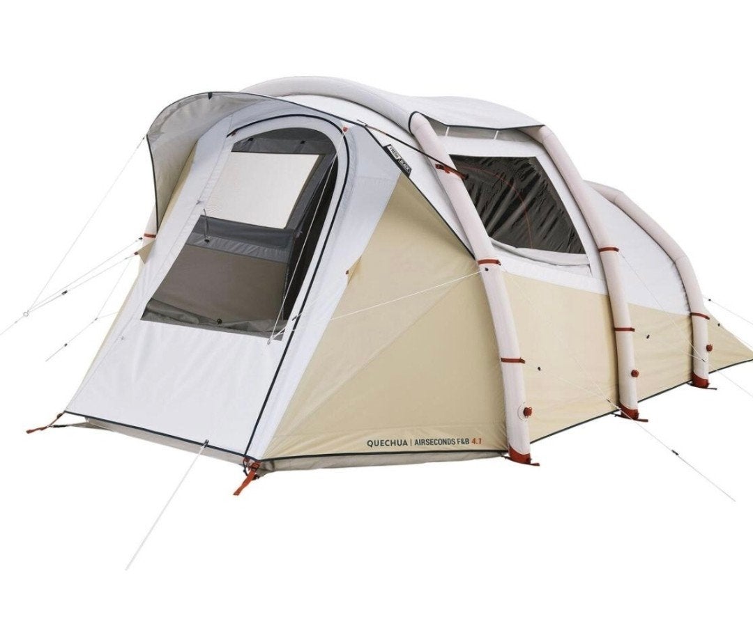 Quechua Air Seconds 4.1 F&B Opblaas Tent met nieuwe luifel, Caravans en Kamperen, Tenten, Ophalen, Gebruikt, Tot en met 4