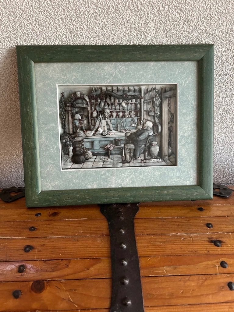 Anton Pieck 3D schilderij - De Apotheek - 1996 Made, Overige technieken, Ophalen of Verzenden, Klassiek, Overige onderwerpen