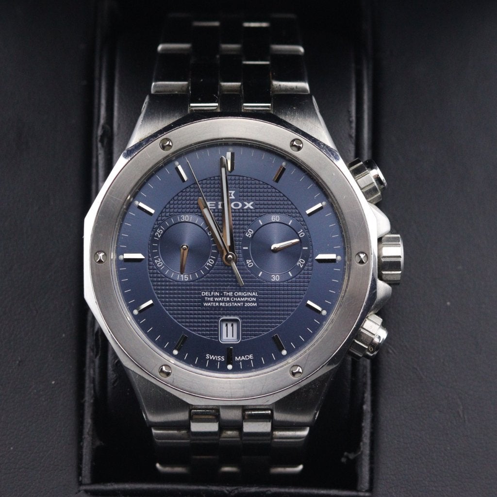 Edox Delfin Chronograph 10110 3M BUIN Horloge, Flex Ltd., Gebruikt, https://flex.com/contact-us, Nobelstraat 10, 5807 GA Oostrum LB, Limburg, Nederland