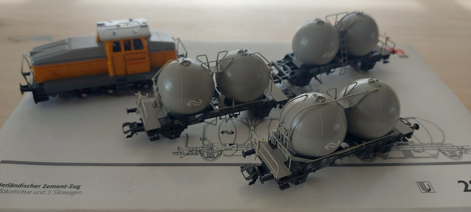 4 delige Märklin NS cementbollenwagenset artnr 28452 in ovp, Wisselstroom, Wagon, Ophalen of Verzenden, Märklin