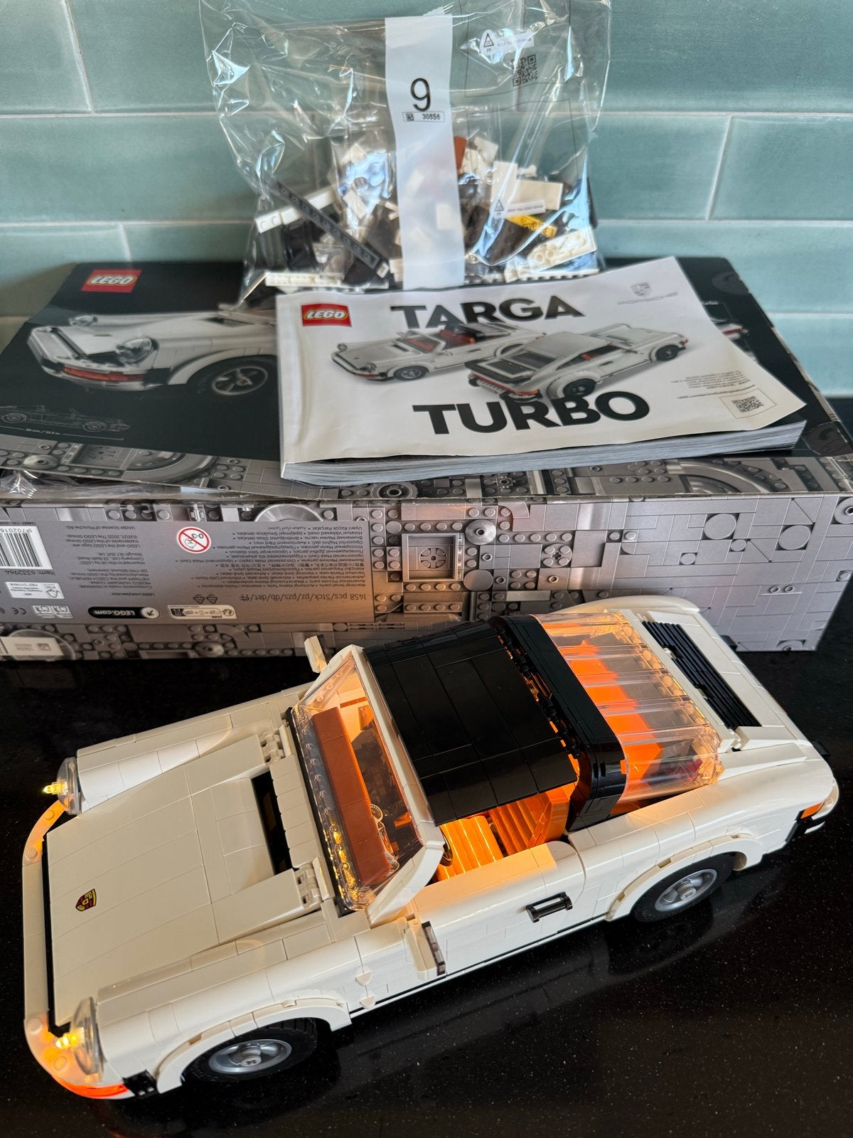 LEGO Porsche 911 Targa Turbo (10295) met verlichting, Ophalen, Zo goed als nieuw, Overige merken