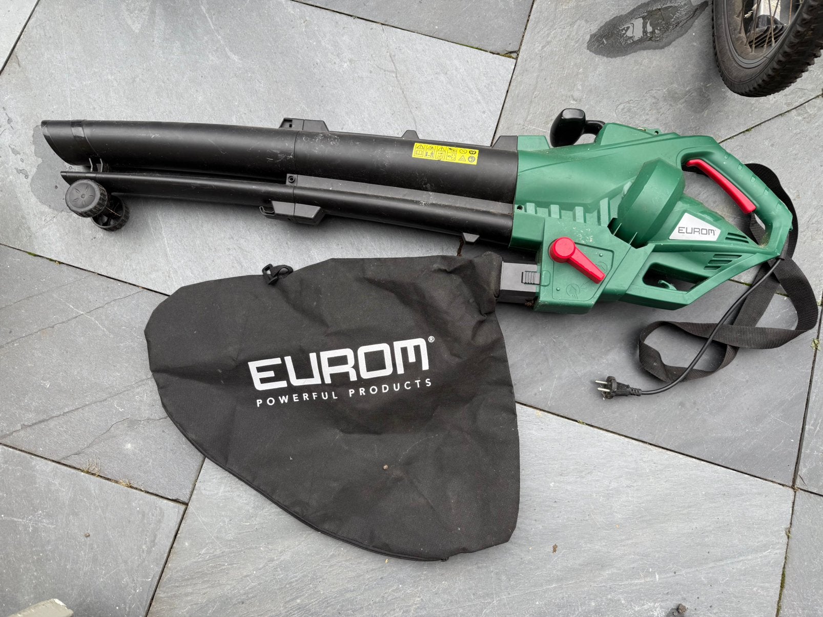 Eurom bladblazer en -zuiger, Ophalen, Zo goed als nieuw, Elektrisch, Met opvangzak